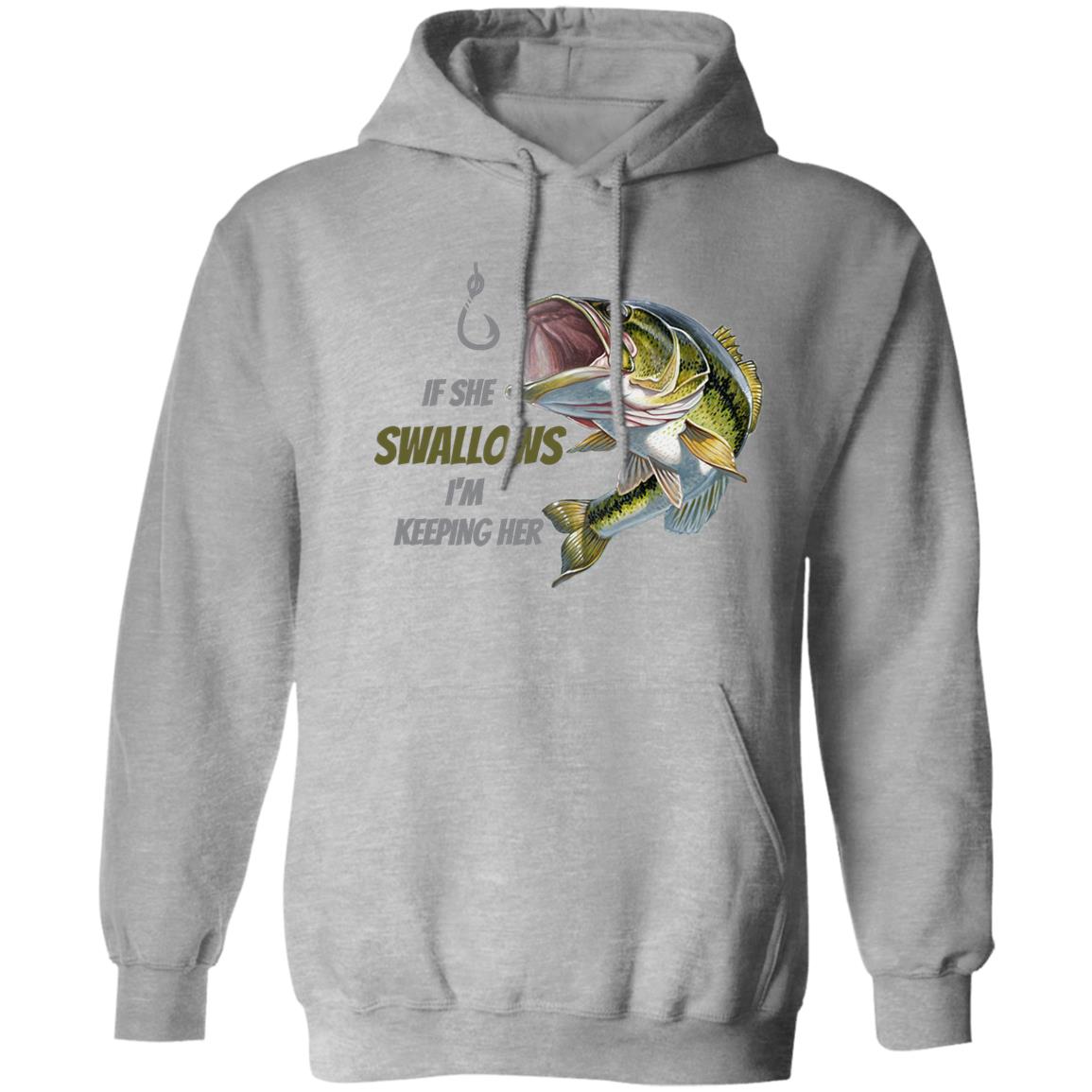 I'm Keeping Her - (Green Fish) - Z66x Pullover Hoodie 8 oz (Closeout)