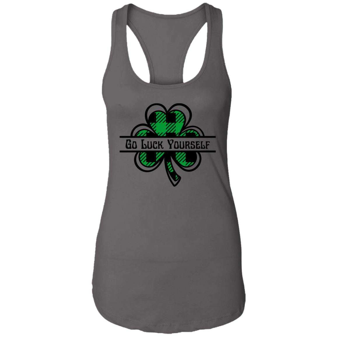 Go Luck Yourself Plaid (St Patrick's Day) -Ladies Ideal Racerback Tank