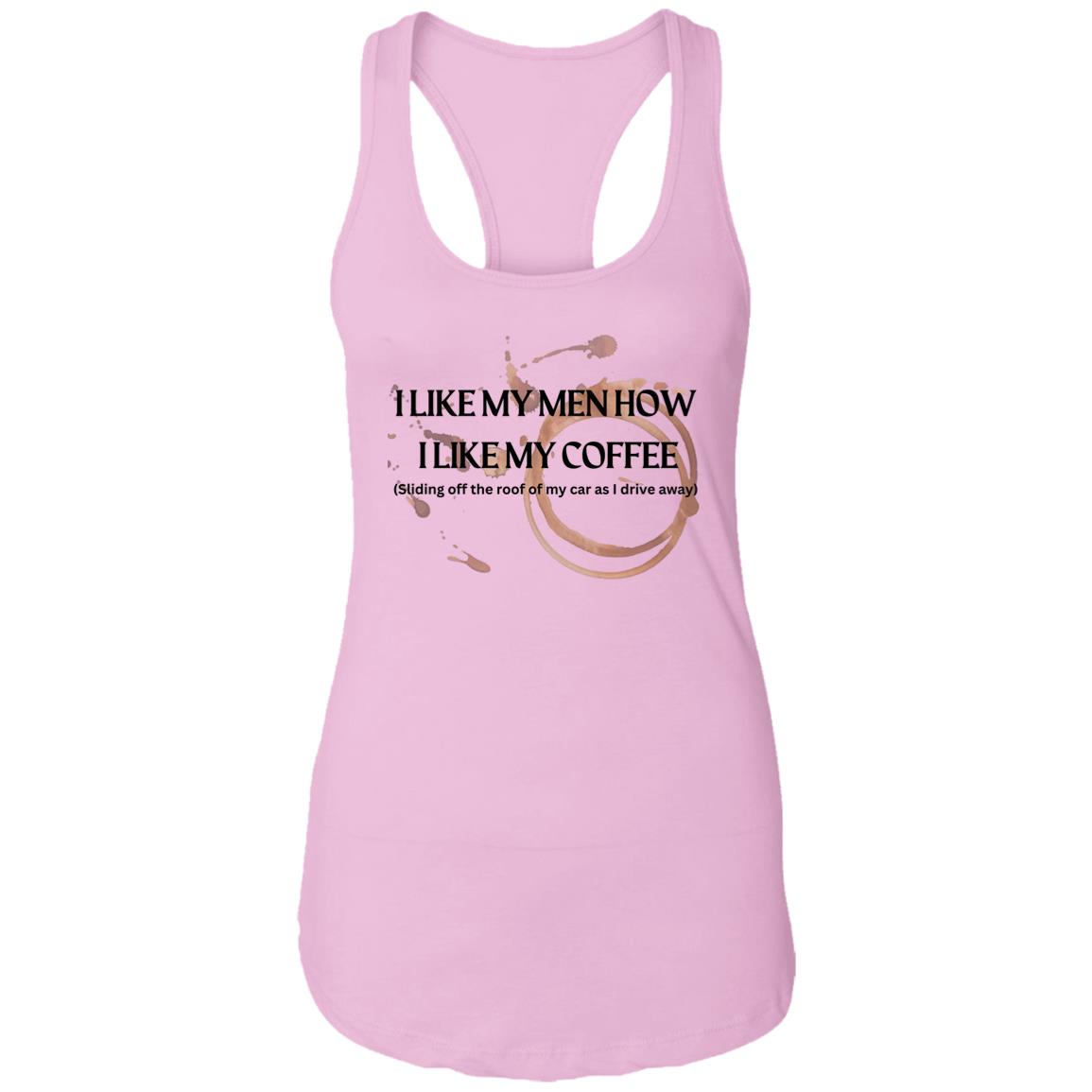 How I like My Men (Coffee)-Ladies Ideal Racerback Tank