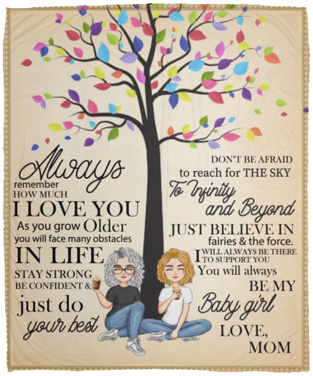 To Daughter from Mom (Tree) Cozy Plush Fleece Blanket - 50x60