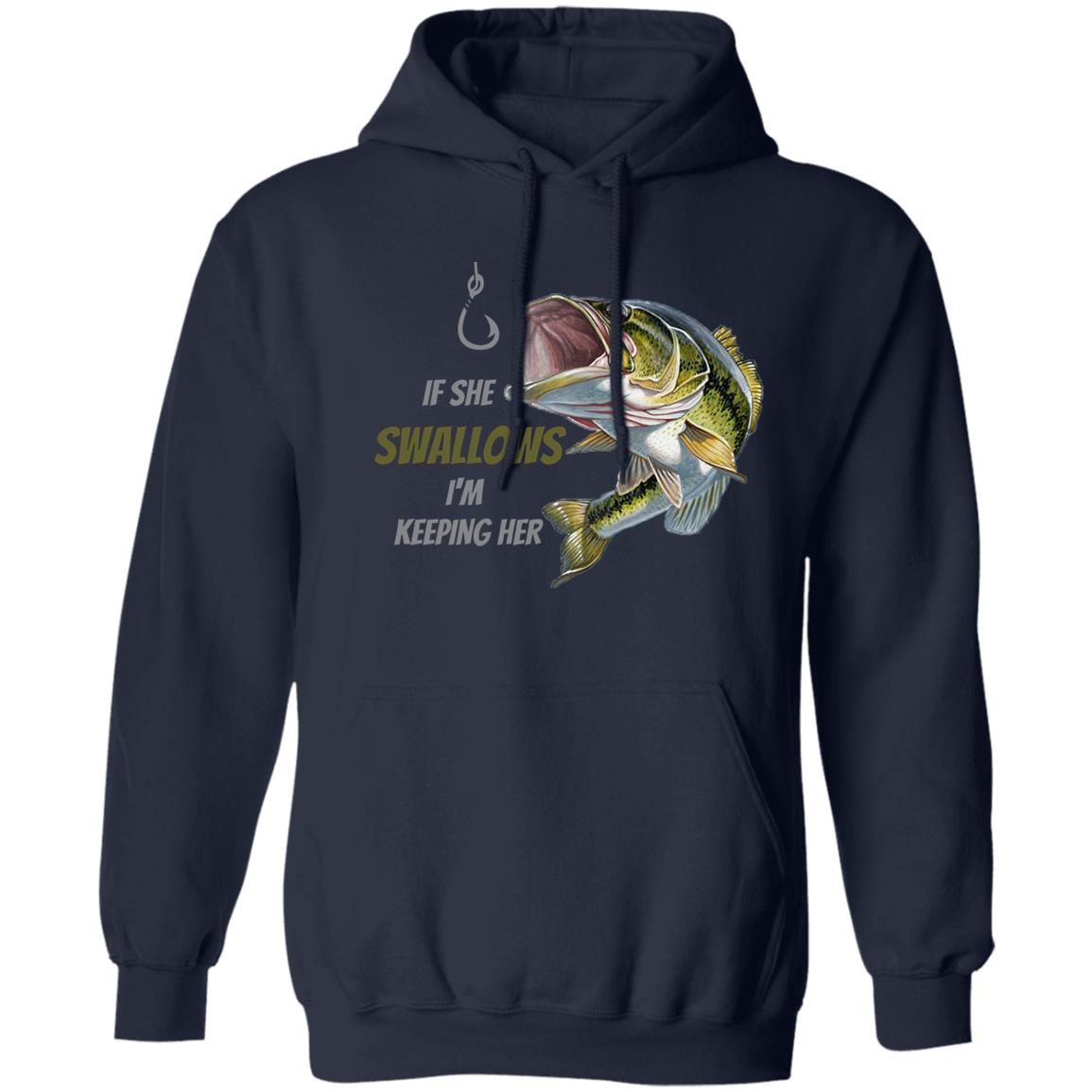 I'm Keeping Her - (Green Fish) - Z66x Pullover Hoodie 8 oz (Closeout)