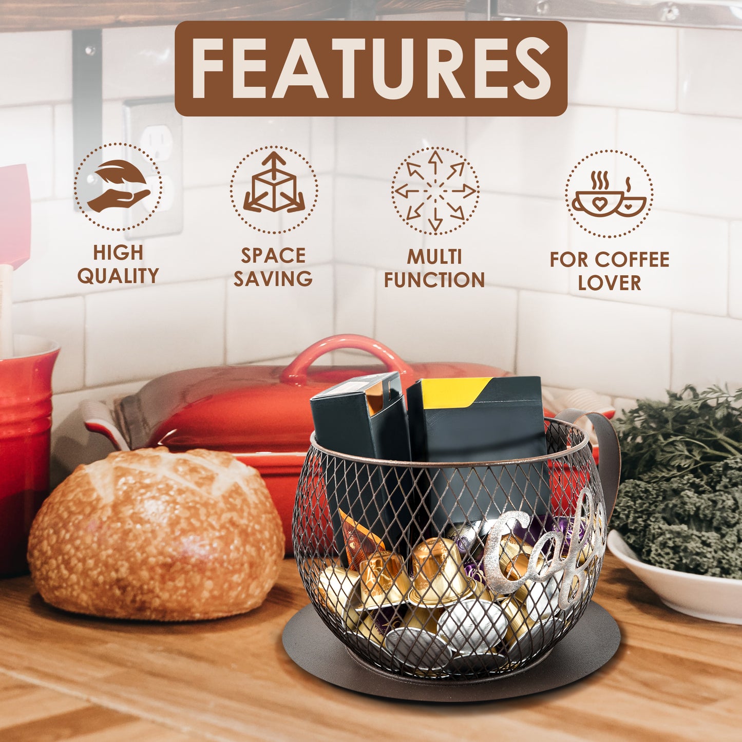 Cafe Cup Coffee Pod Holder / Kitchen