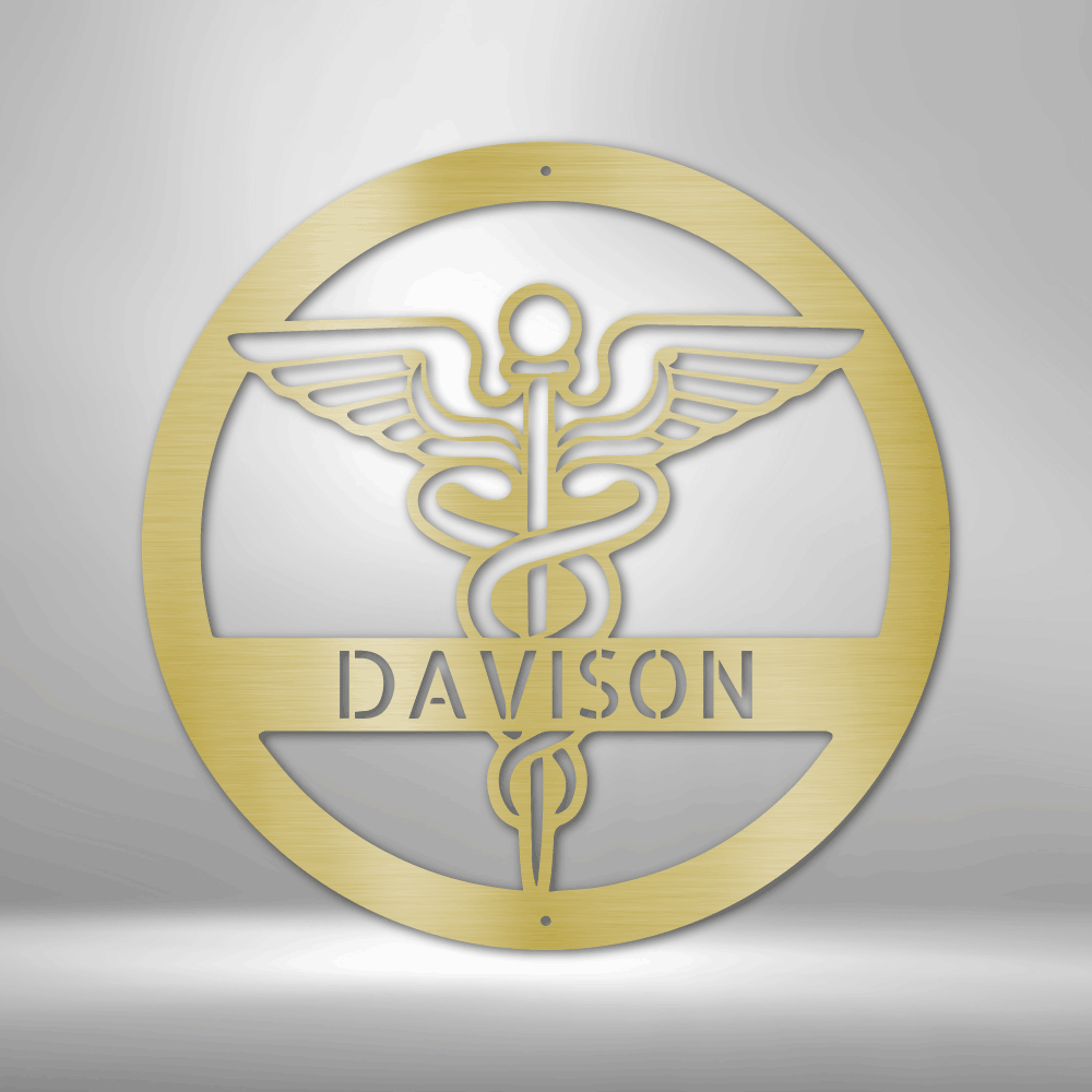 Medical / Doctor / Nurse / EMS Monogram - Steel Sign