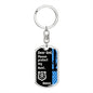 Protect My Aunt (Thin Blue Line / Police) - Dog Tag Swivel Keychain