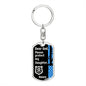Protect My Daughter (Thin Blue Line / Police) - Dog Tag Swivel Keychain