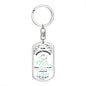 To My Daughter - "I am the Storm" (Mint Butterflies) - Dog Tag Swivel Keychain