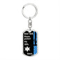 Protect My Wife (Thin Blue Line / Sherriff) - Dog Tag Swivel Keychain