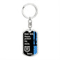 Protect My Uncle (Thin Blue Line / Police) - Dog Tag Swivel Keychain
