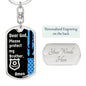 Protect My Brother (Thin Blue Line / Police) - Dog Tag Swivel Keychain