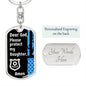 Protect My Daughter (Thin Blue Line / Police) - Dog Tag Swivel Keychain
