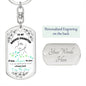 To My Daughter - "I am the Storm" (Mint Butterflies) - Dog Tag Swivel Keychain