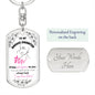 To My Daughter - "I am the Storm" (Pink Butterflies) - Dog Tag Swivel Keychain
