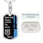 Protect My Uncle (Thin Blue Line / Police) - Dog Tag Swivel Keychain