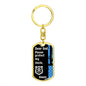 Protect My Uncle (Thin Blue Line / Police) - Dog Tag Swivel Keychain