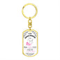 To My Daughter - "I am the Storm" (Pink Butterflies) - Dog Tag Swivel Keychain