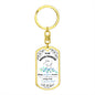 To My Daughter - "I am the Storm" (Blue/Mint Butterflies) - Dog Tag Swivel Keychain