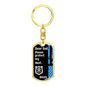 Protect My Aunt (Thin Blue Line / Police) - Dog Tag Swivel Keychain