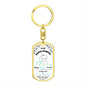 To My Daughter - "I am the Storm" (Mint Butterflies) - Dog Tag Swivel Keychain