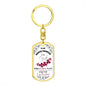Daughter "I am the Storm" - (Red Floral) - Dog Tag Swivel Keychain