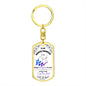 To My Daughter - "I am the Storm" (Blue/Purple Butterflies) - Dog Tag Swivel Key Chain