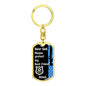 Protect My Best Friend (Male or Female) (Thin Blue Line / Police) - Dog Tag Swivel Keychain