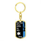 Protect My Wife (Thin Blue Line / Sherriff) - Dog Tag Swivel Keychain