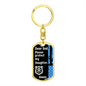 Protect My Daughter (Thin Blue Line / Police) - Dog Tag Swivel Keychain