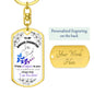 To My Daughter - "I am the Storm" (Blue/Purple Butterflies) - Dog Tag Swivel Key Chain