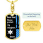 Protect My Daughter (Thin Blue Line / Sherriff) - Dog Tag Swivel Keychain