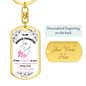 To My Daughter - "I am the Storm" (Pink Butterflies) - Dog Tag Swivel Keychain