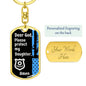 Protect My Daughter (Thin Blue Line / Police) - Dog Tag Swivel Keychain