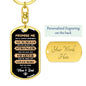 Promise Me For Daughter or Son from Mom & Dad - Dog Tag Swivel Keychain