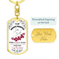 Daughter "I am the Storm" - (Red Floral) - Dog Tag Swivel Keychain