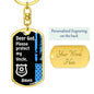 Protect My Uncle (Thin Blue Line / Police) - Dog Tag Swivel Keychain