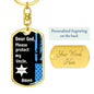 Protect My Uncle (Thin Blue Line / Sherriff) - Dog Tag Swivel Keychain
