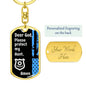 Protect My Aunt (Thin Blue Line / Police) - Dog Tag Swivel Keychain