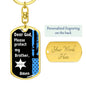 Protect My Brother (Thin Blue Line / Sherriff) - Dog Tag Swivel Keychain