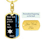 Protect My Aunt (Thin Blue Line / Sherriff) - Dog Tag Swivel Keychain