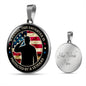 To Daughter from Veteran Dad (American Flag) - Circle Pendant
