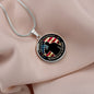 To Daughter from Veteran Dad (American Flag) - Circle Pendant