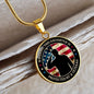To Daughter from Veteran Dad (American Flag) - Circle Pendant