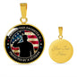 To Daughter from Veteran Dad (American Flag) - Circle Pendant