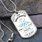 To My Daughter - "I am the Storm" (Blue/Mint Butterflies) - Dog Tag