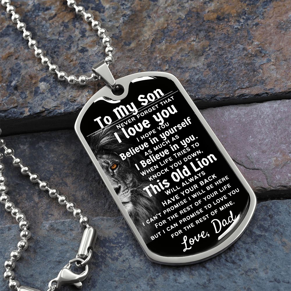 Father to son dog tag necklace top