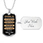 Promise Me Dog Tag - For Daughter or Son - from Mom and Dad