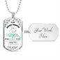 To My Daughter - "I am the Storm" (Blue/Mint Butterflies) - Dog Tag