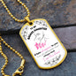 To My Daughter - "I am the Storm" (Pink Butterflies) - Dog Tag
