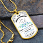To My Daughter - "I am the Storm" (Blue/Mint Butterflies) - Dog Tag