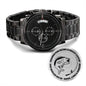 To My Man / Boyfriend / Lover / Soulmate / Husband (Great Catch / Fish / Valentine) - Engraved Black Chronograph Watch