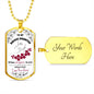 Daughter "I am the Storm" - (Red Floral) - Dog Tag
